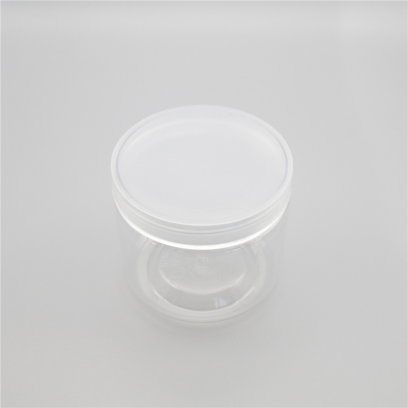 5oz 8oz 16oz Round Shape Wide Mouth Pet Candy Jar With Custom Colored Plastic Lid